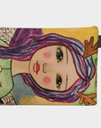 Purple Hair Angel Girl Carry-all Zipper Pouch - Jennifer Sher Art