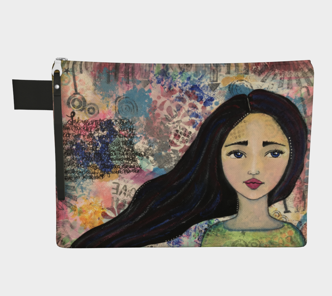 Mixed Media Imperfect Girl Carry-all Zipper Pouch - Jennifer Sher Art