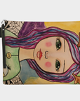 Purple Hair Angel Girl Carry-all Zipper Pouch - Jennifer Sher Art