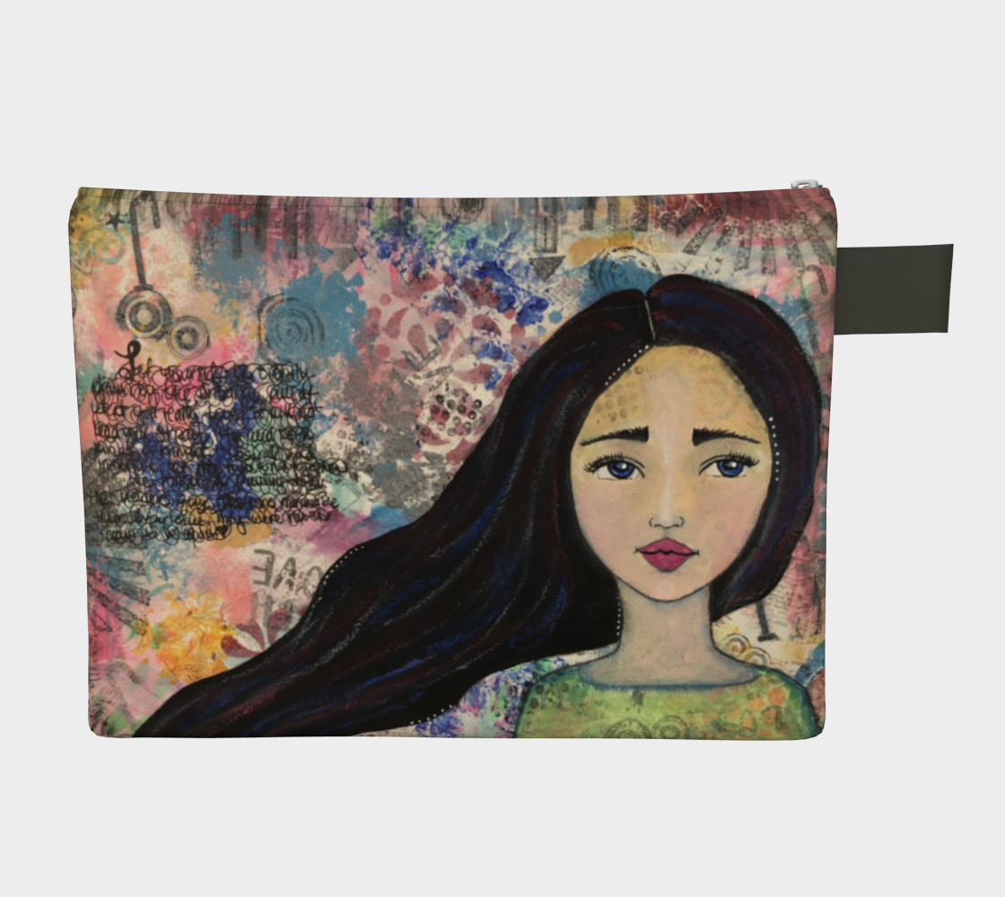 Mixed Media Imperfect Girl Carry-all Zipper Pouch - Jennifer Sher Art
