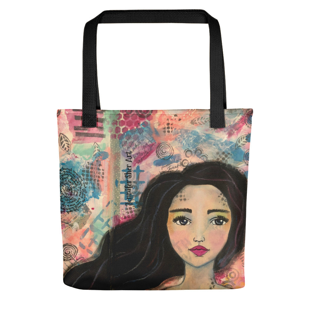 Mixed Media Girl 2 Tote bag - Jennifer Sher Art