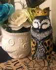 SOLD - Regal Owl With Hearts on The Crown - Jennifer Sher Art