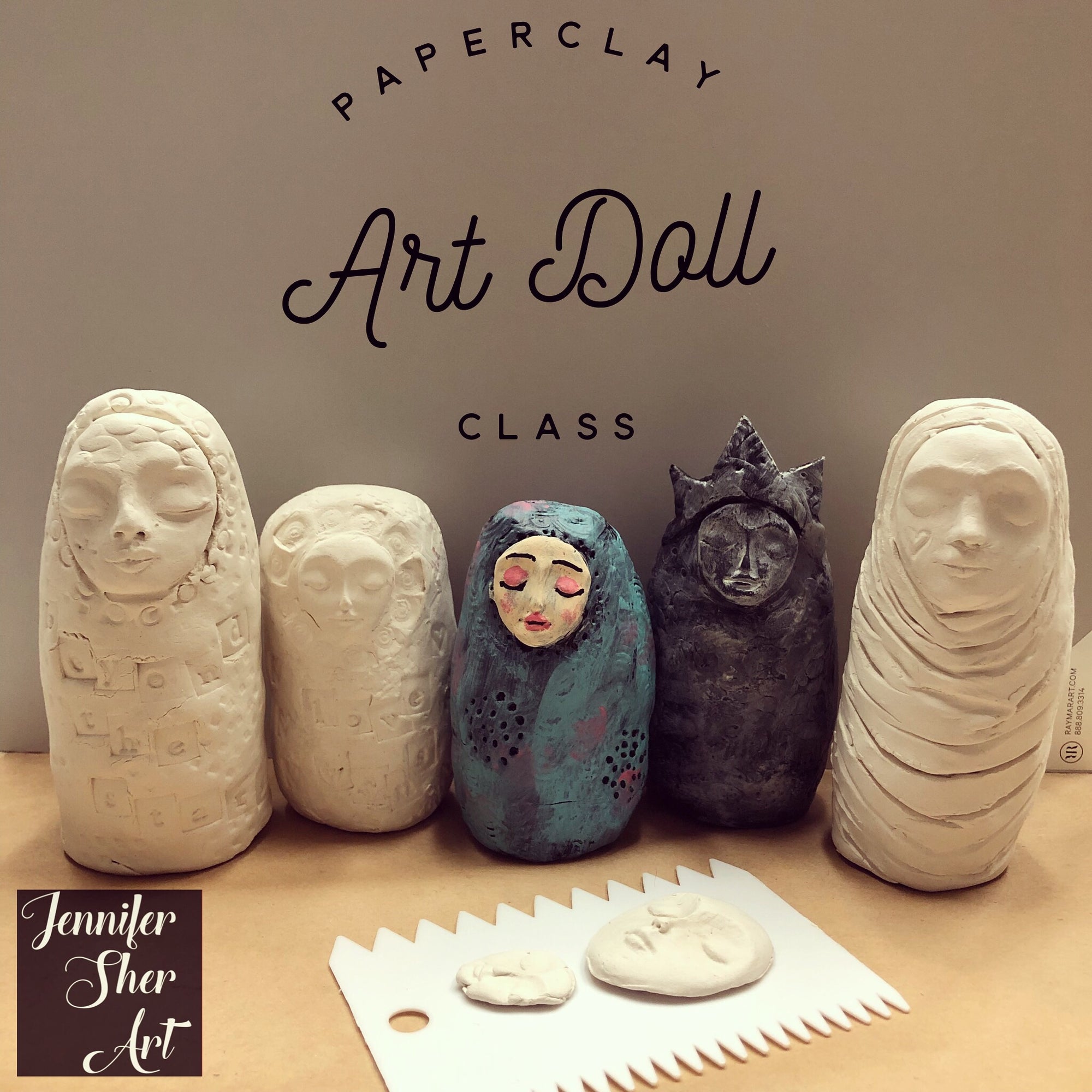 CLOSED - Paperclay Art Class - Creating an Art Doll - Jennifer Sher Art