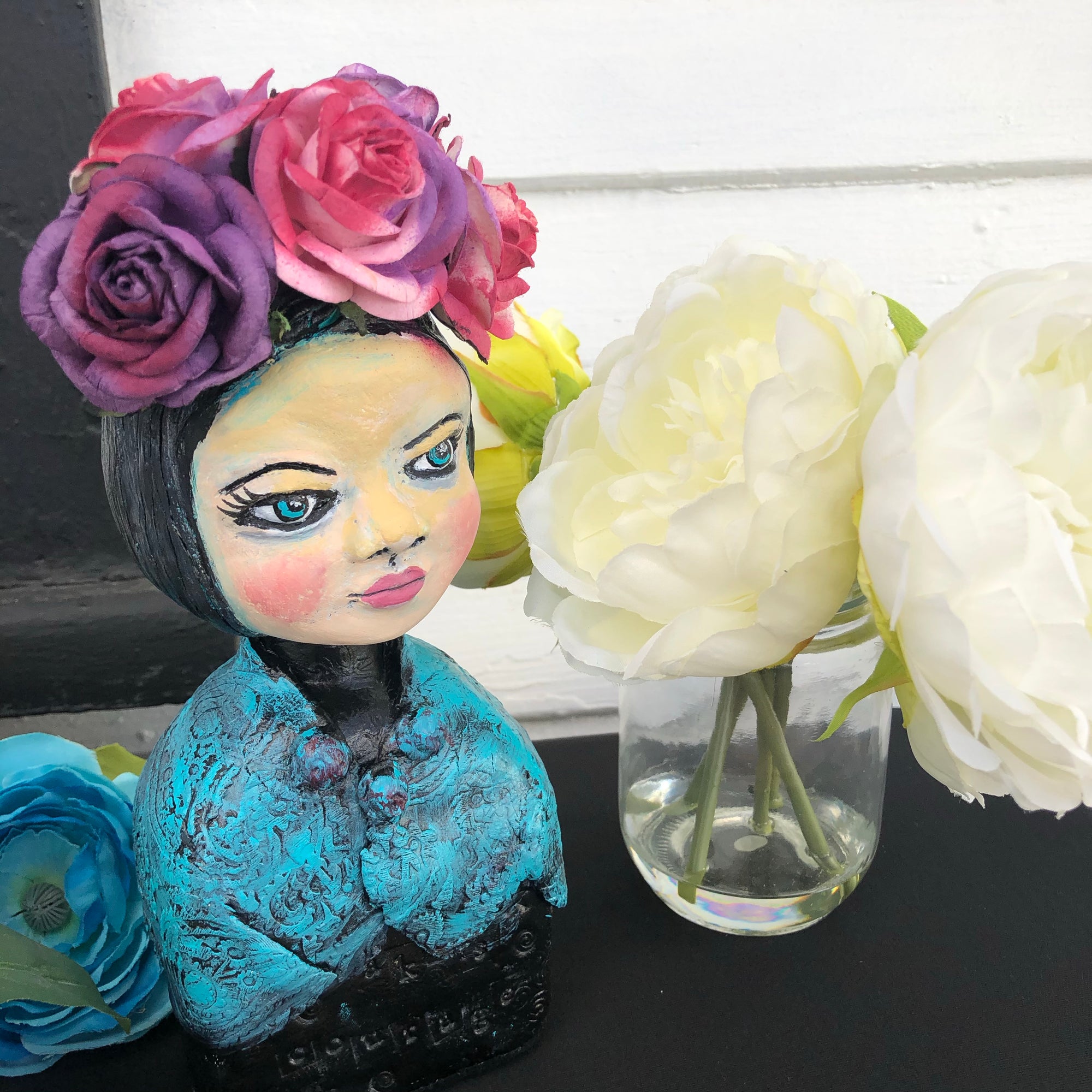 SOLD -Sophia - Flowers in her head - Jennifer Sher Art