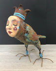 SOLD - Art Doll Quirky Bird - Jennifer Sher Art