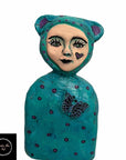 SOLD - Bear Ears Hat & Butterfly Art Doll - Jennifer Sher Art