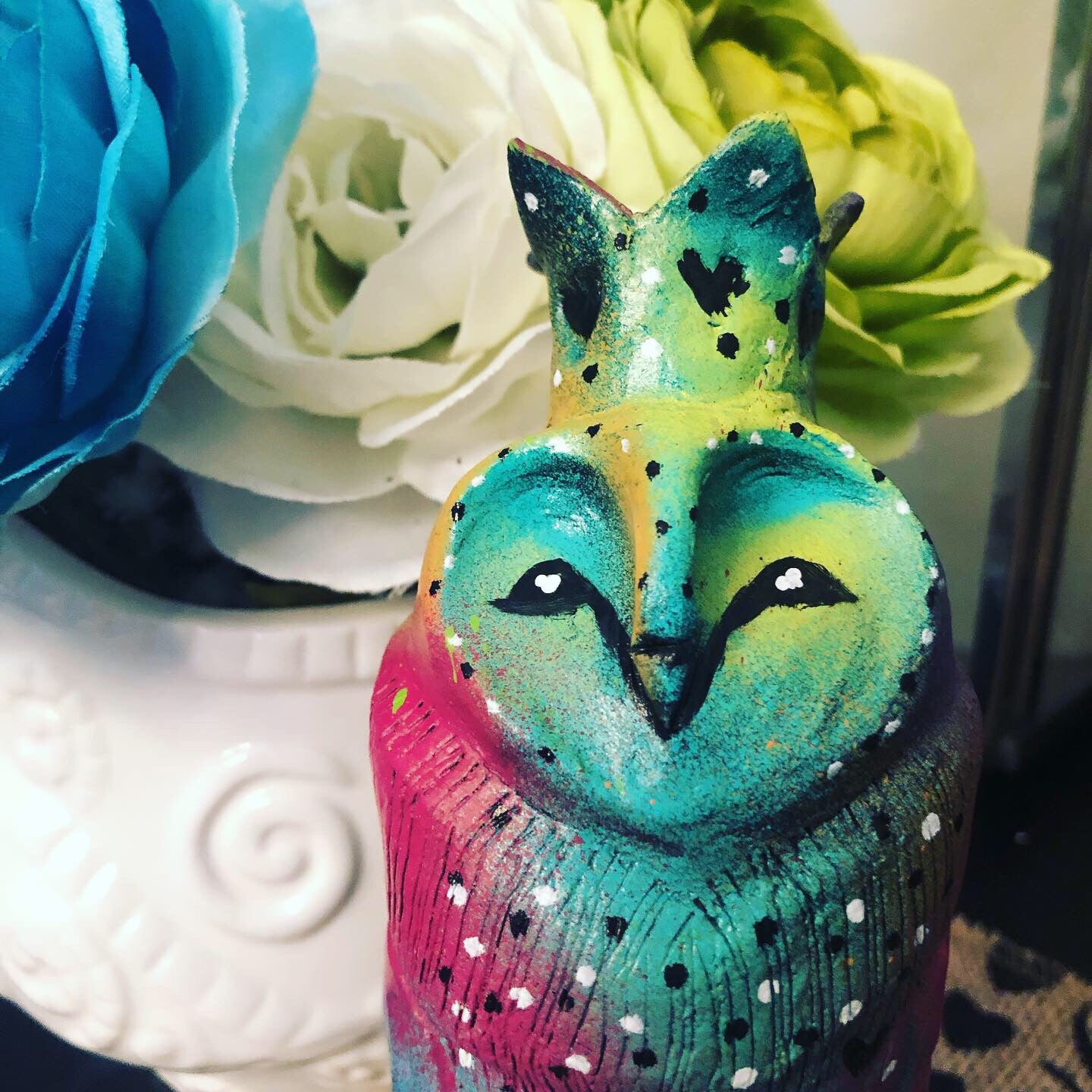 SOLD - Rainbow Owl - Jennifer Sher Art