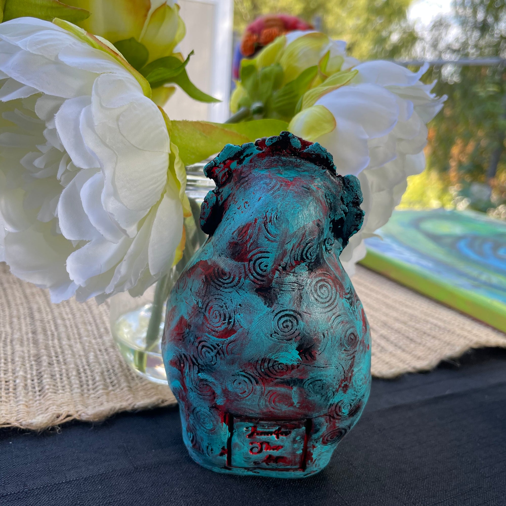 SOLD - Meditation Art Doll with Message - Jennifer Sher Art