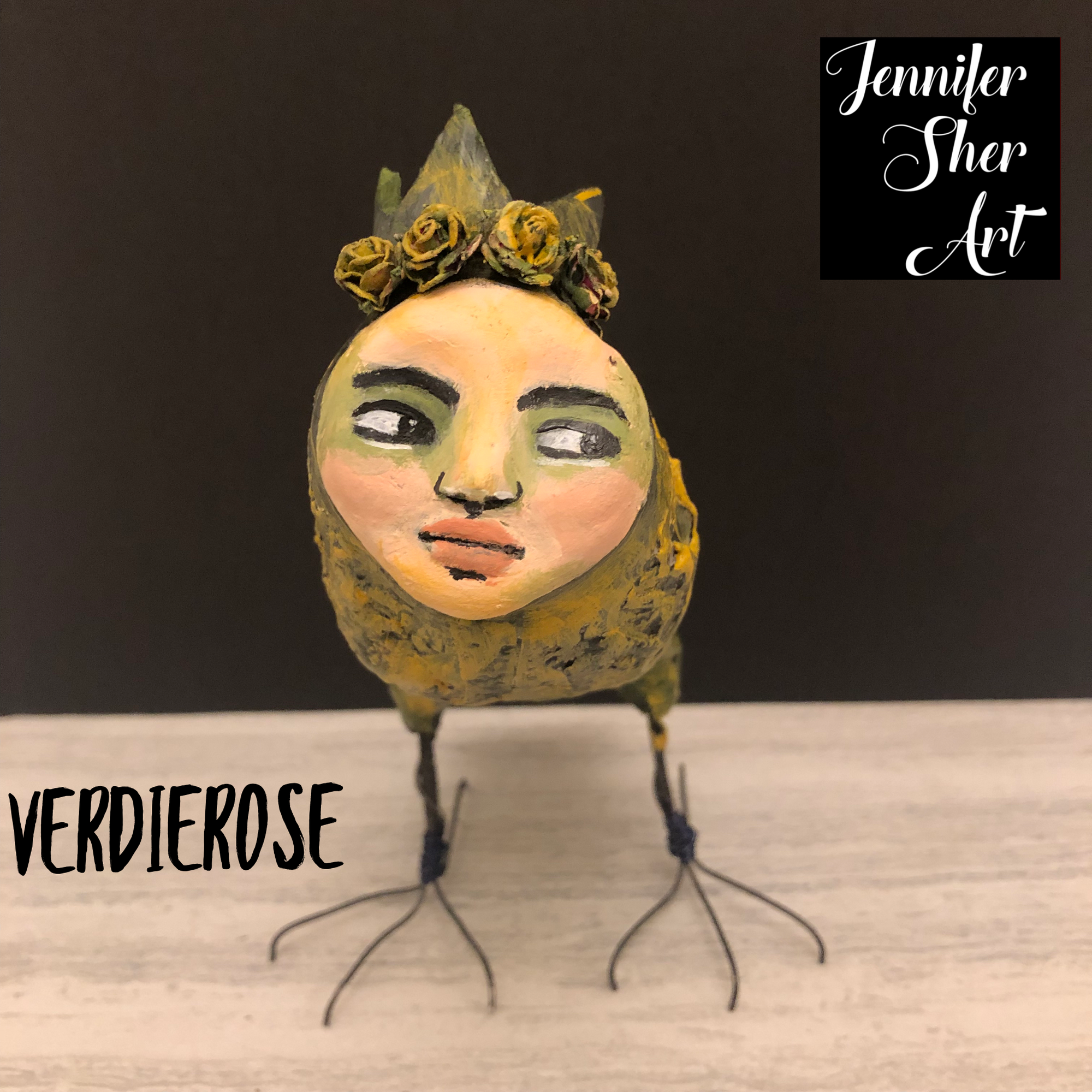 SOLD - Handmade Sculpture VerdieRose - Jennifer Sher Art