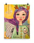 Purple Hair Angel Art Print - Jennifer Sher Art