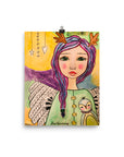 Purple Hair Angel Art Print - Jennifer Sher Art