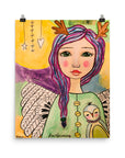 Purple Hair Angel Art Print - Jennifer Sher Art