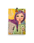 Purple Hair Angel Art Print - Jennifer Sher Art