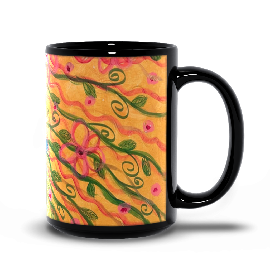 Flower Goddess Black Mug