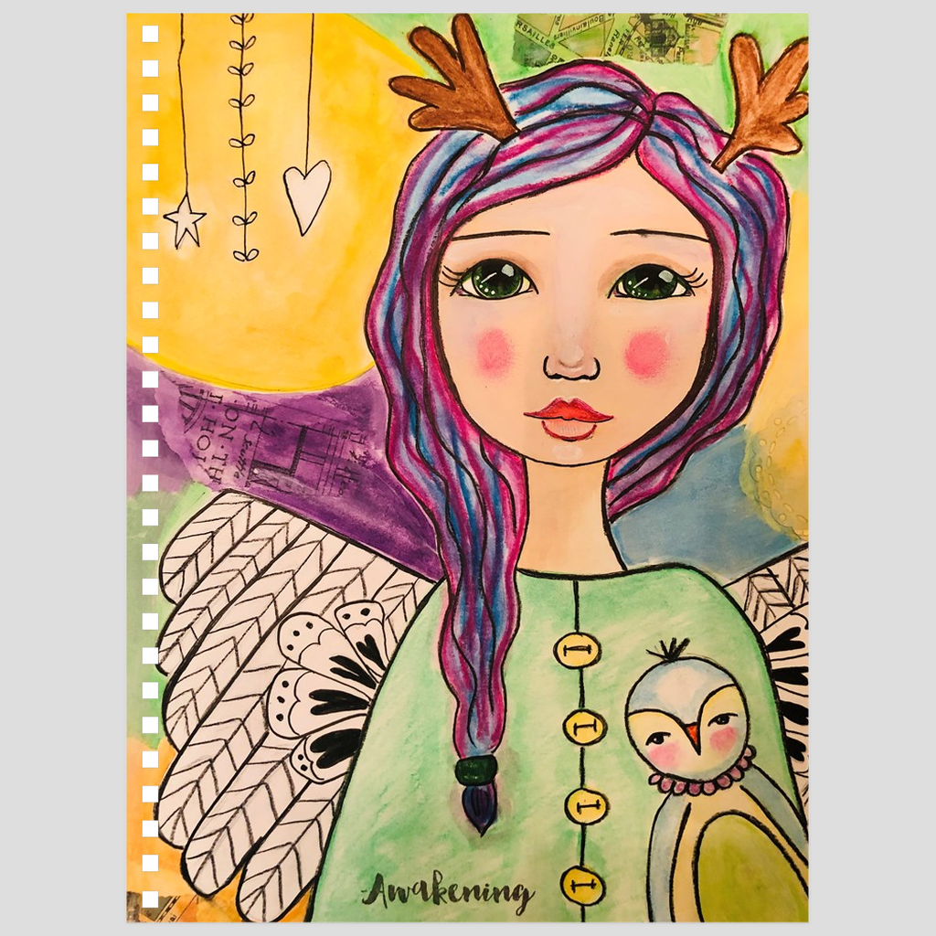 Purple Hair Angel Notebook - Jennifer Sher Art