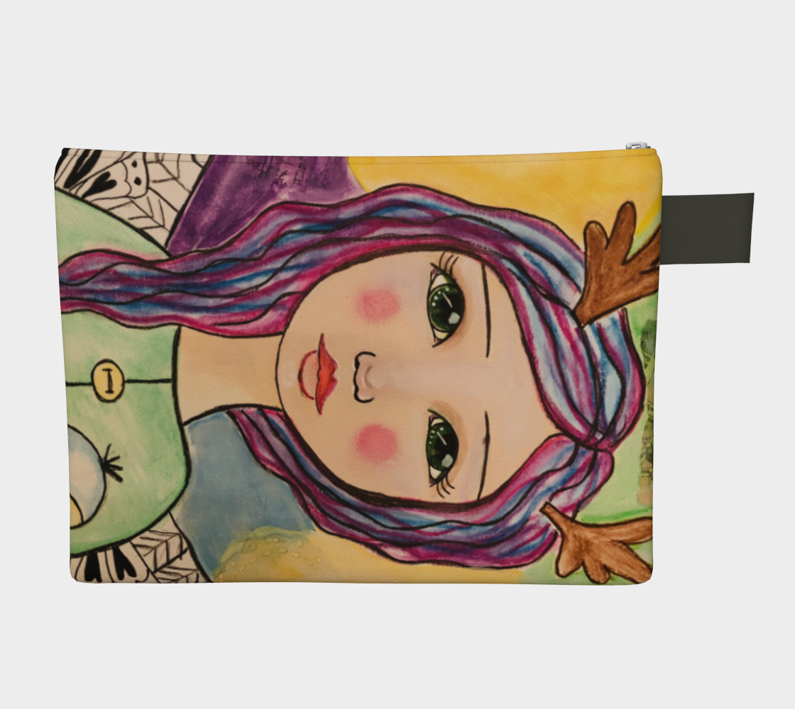 Purple Hair Angel Girl Carry-all Zipper Pouch - Jennifer Sher Art