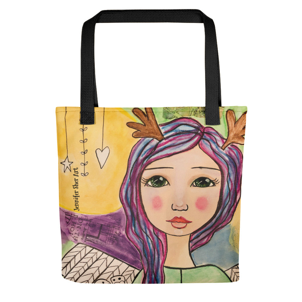 Purple Hair Angel Tote bag - Jennifer Sher Art