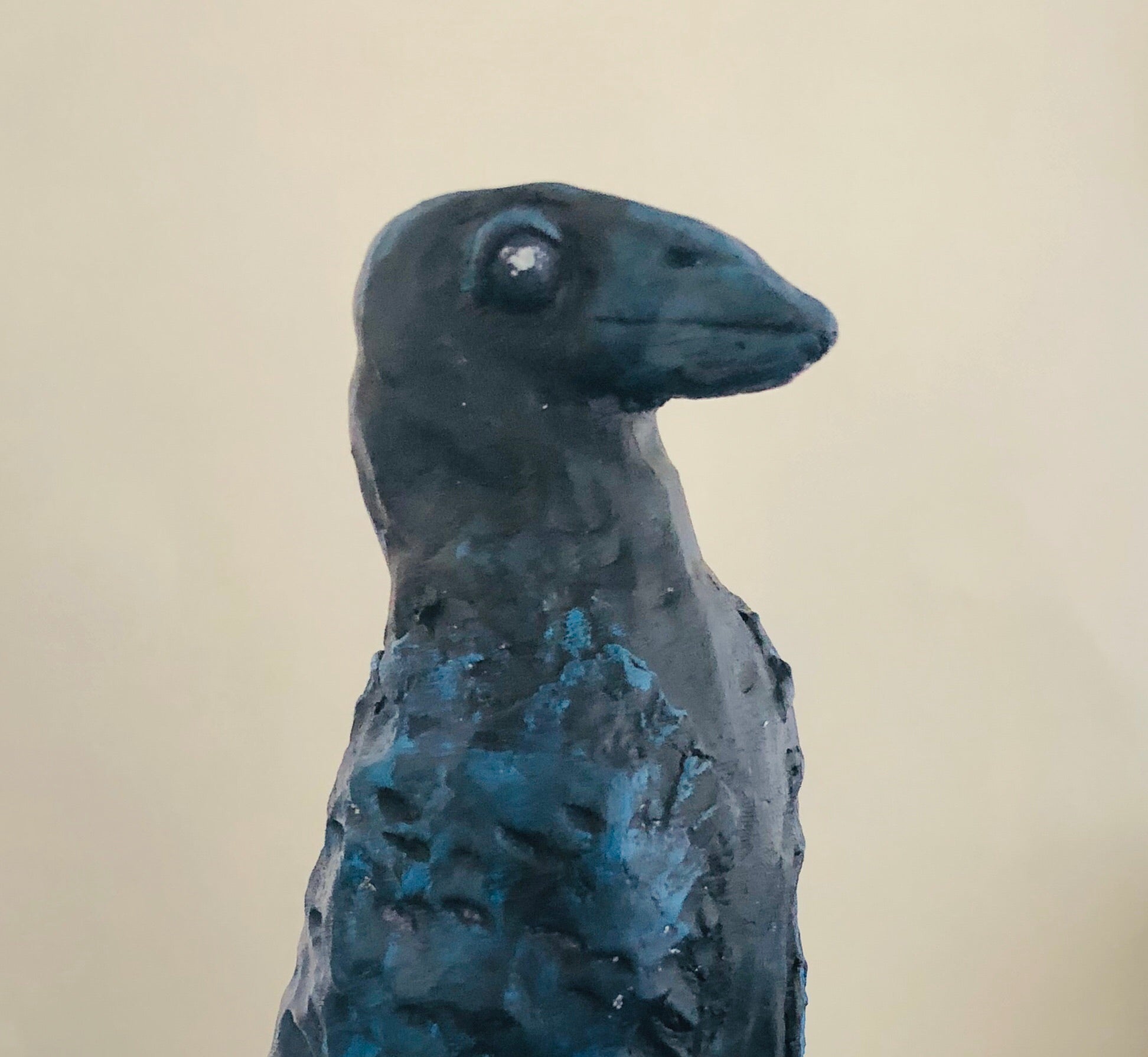 SOLD - Art Doll Blue Spirit Raven - Jennifer Sher Art
