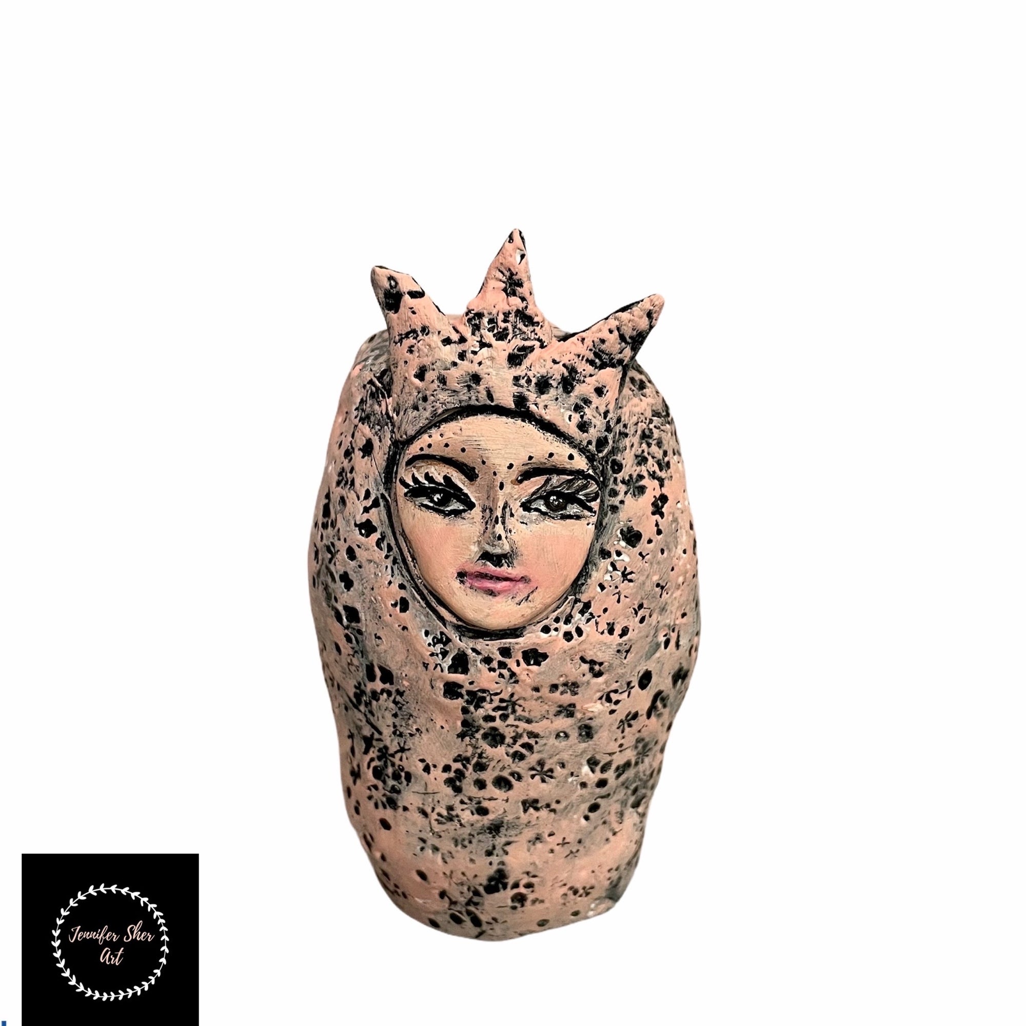 SOLD - Meditation Art Doll - Pink - Jennifer Sher Art