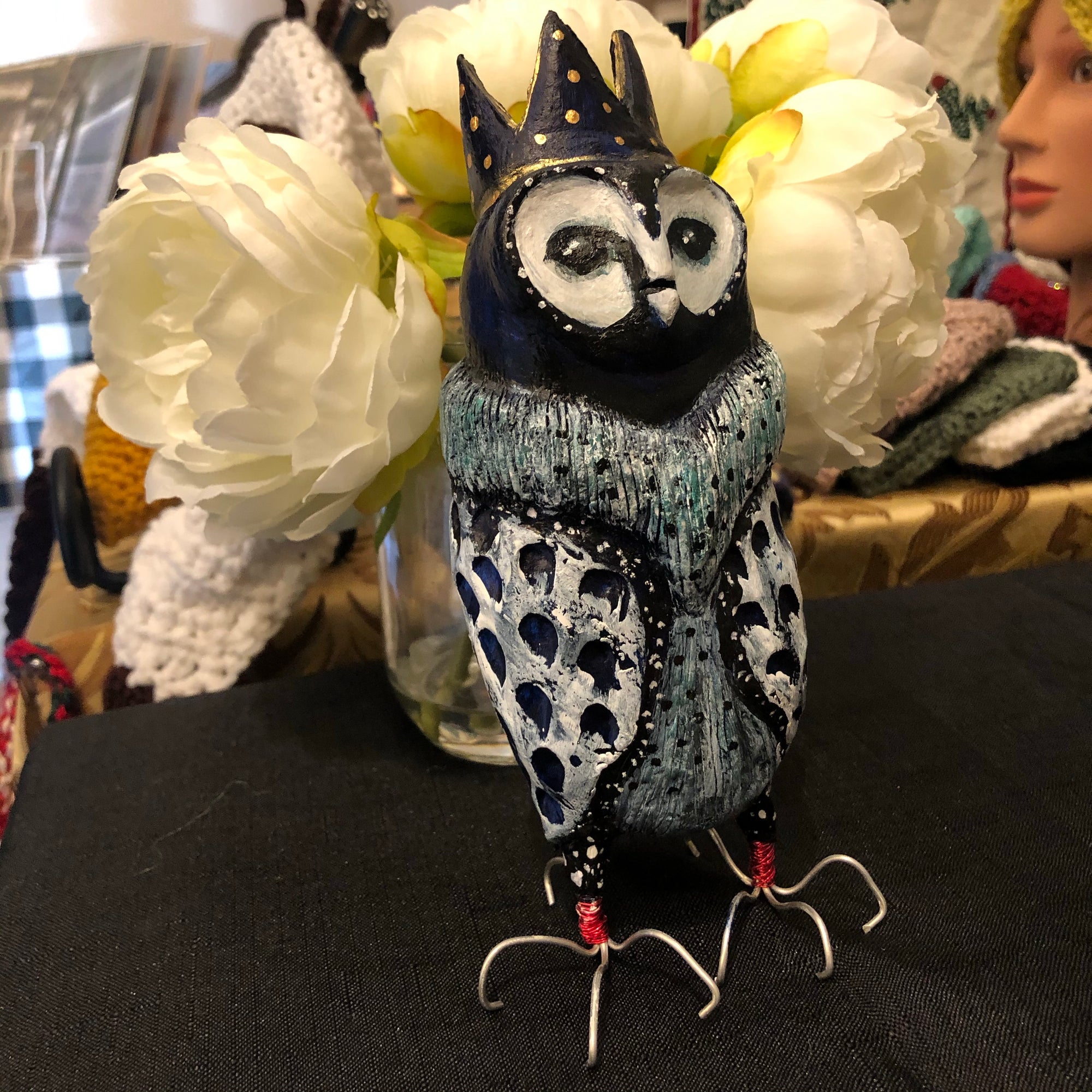 Blue King Owl - Jennifer Sher Art