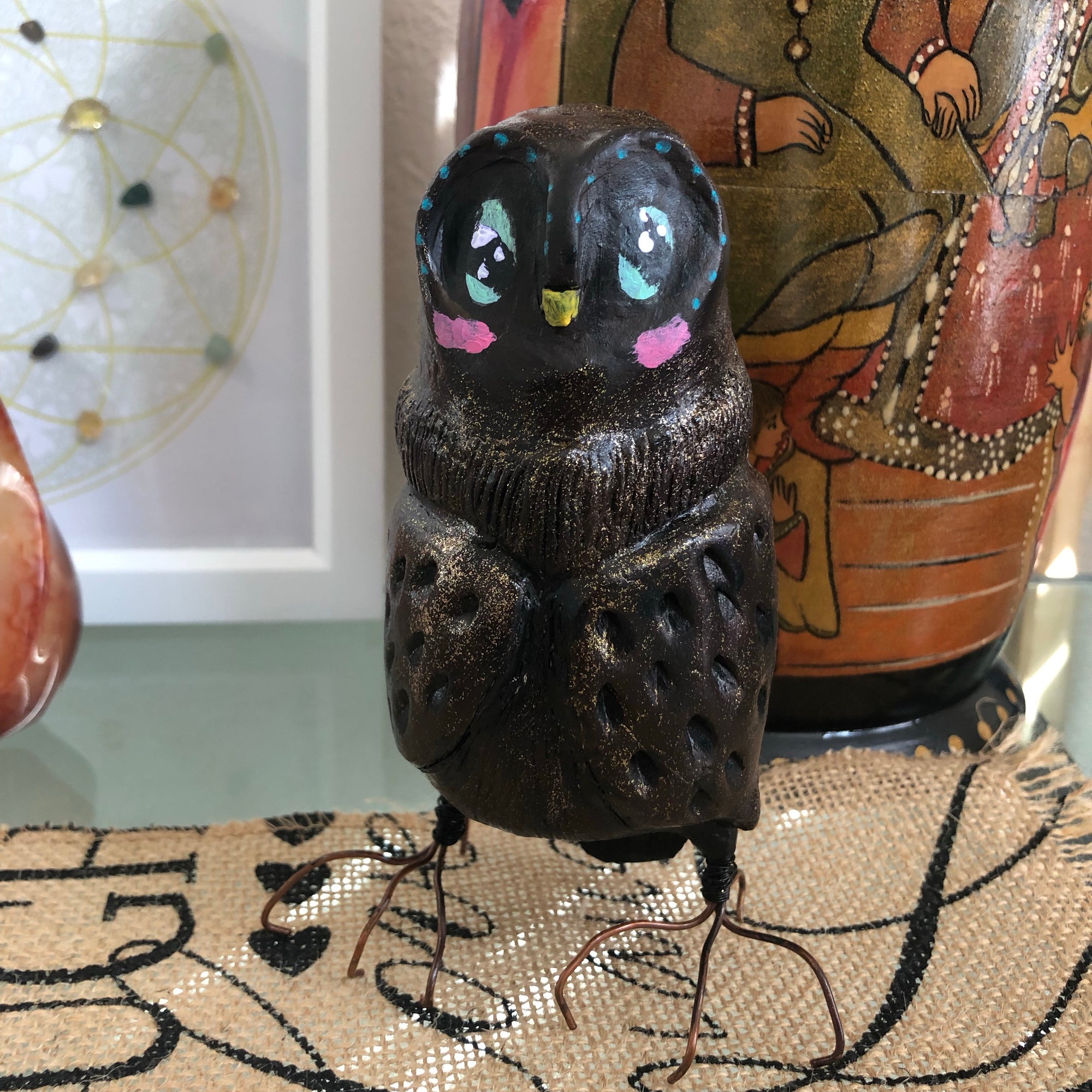 SOLD - Joyful Owl - Jennifer Sher Art