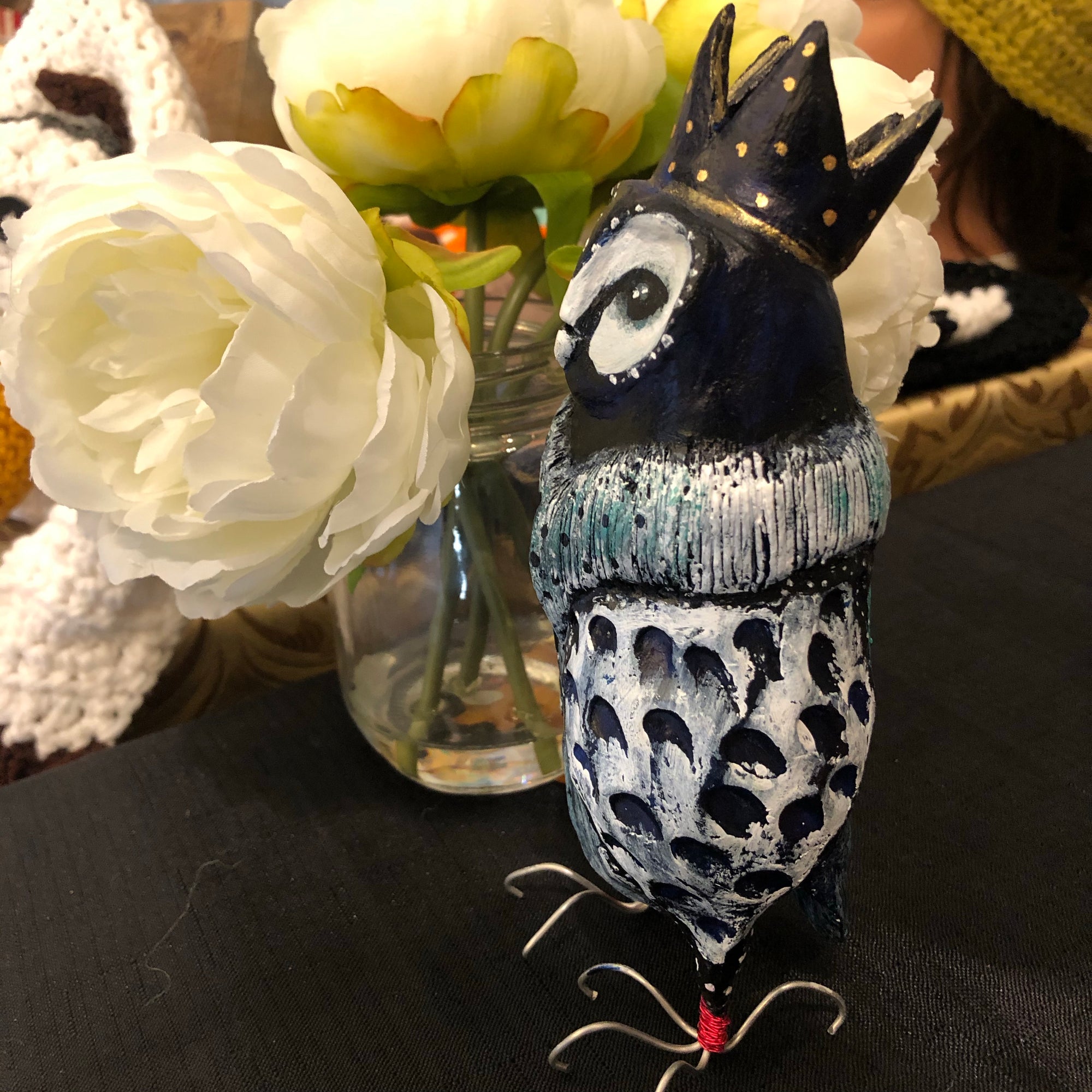 Blue King Owl - Jennifer Sher Art