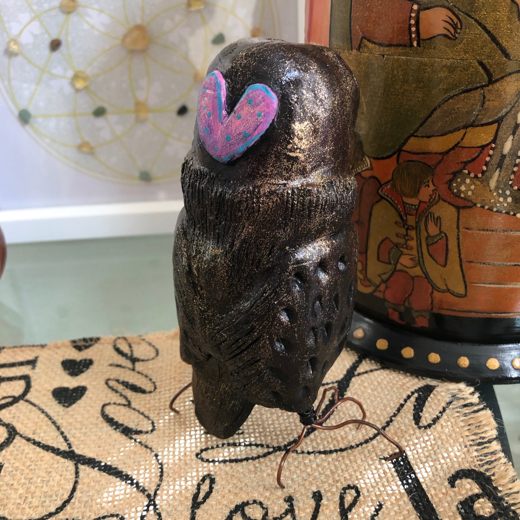 SOLD - Joyful Owl - Jennifer Sher Art