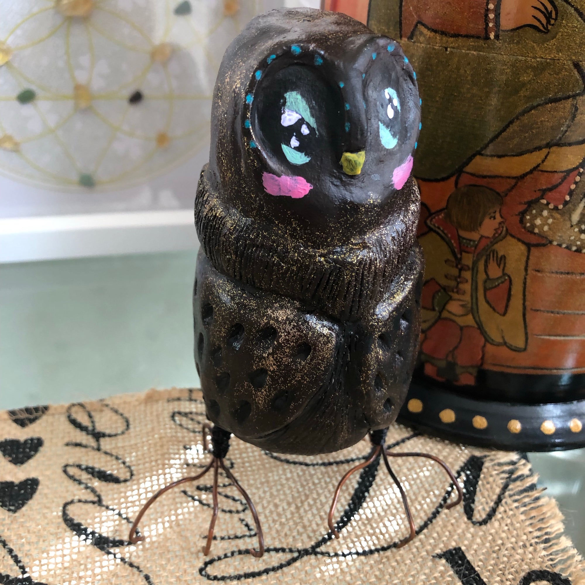 SOLD - Joyful Owl - Jennifer Sher Art