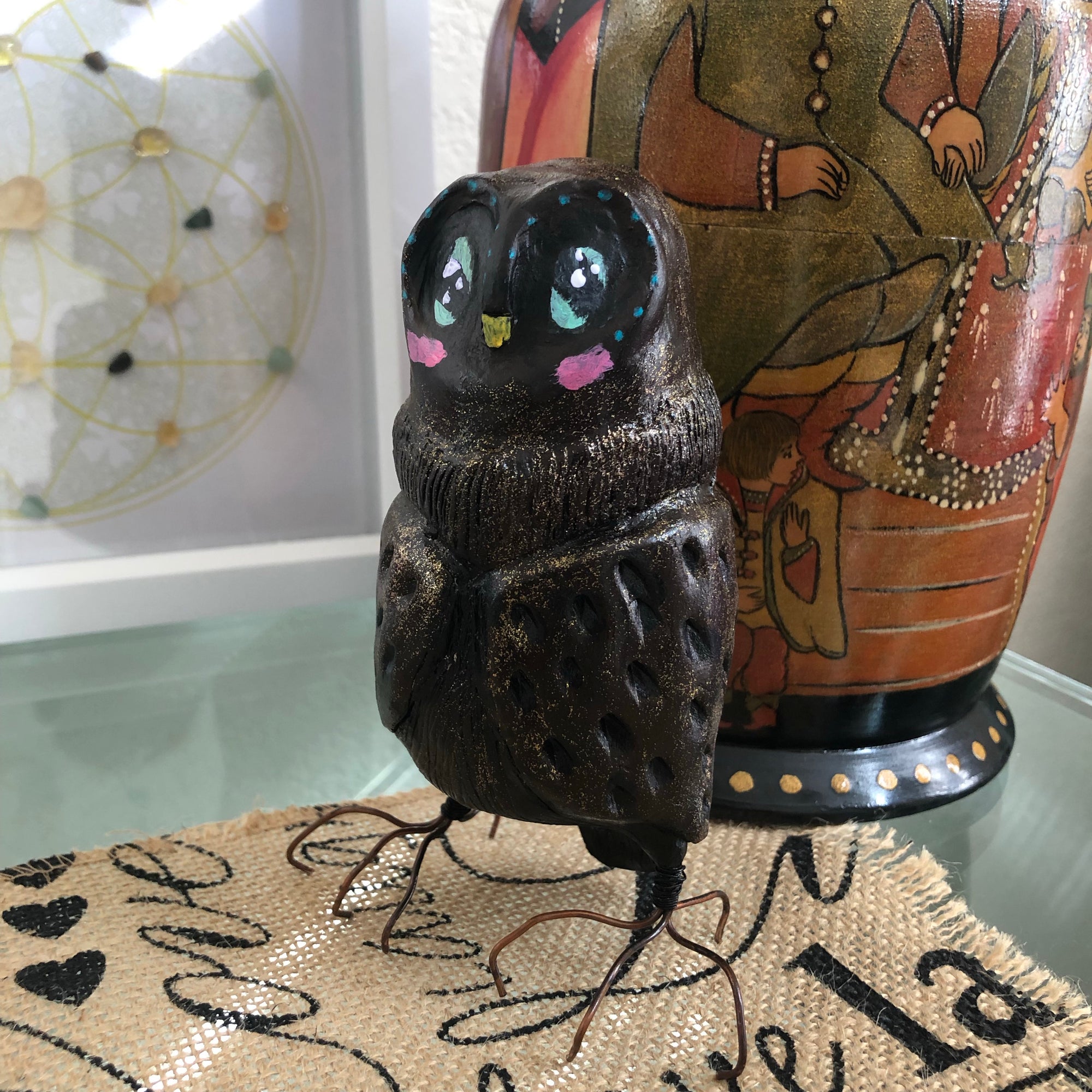 SOLD - Joyful Owl - Jennifer Sher Art