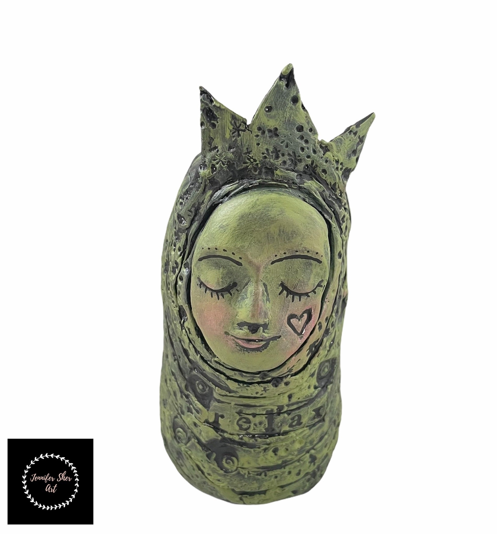 SOLD - Meditation Art Doll - Relax - Jennifer Sher Art