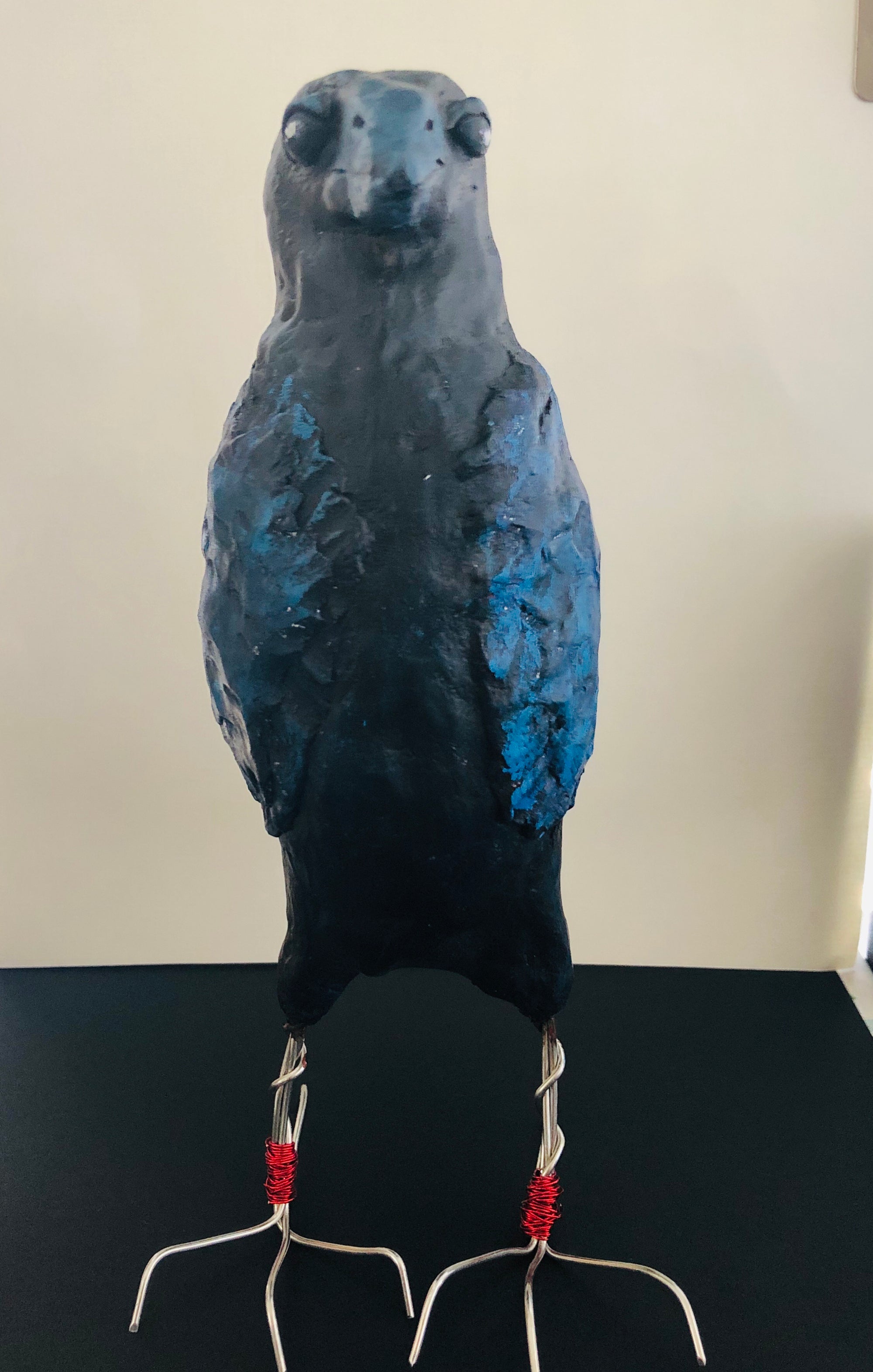 SOLD - Art Doll Blue Spirit Raven - Jennifer Sher Art