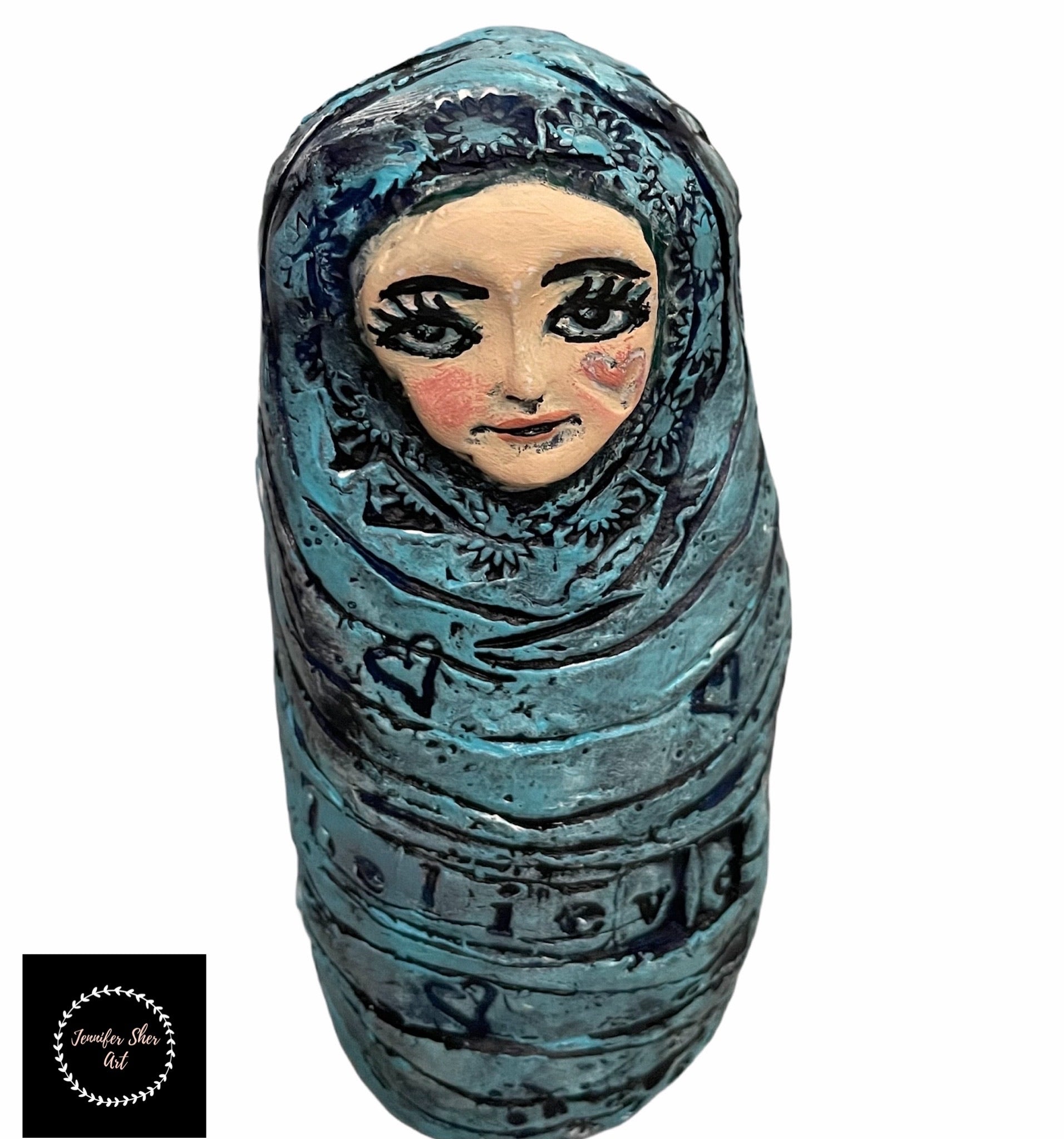SOLD - Meditation Art Doll - Believe - Jennifer Sher Art