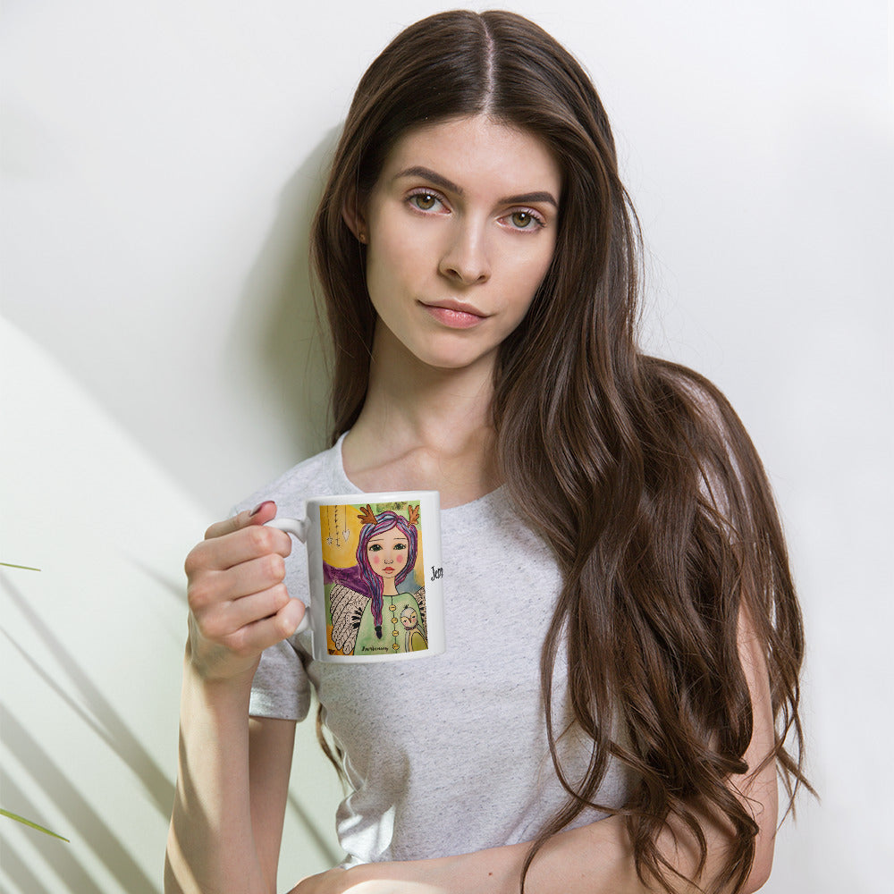 Purple Hair Angel Mug - Jennifer Sher Art