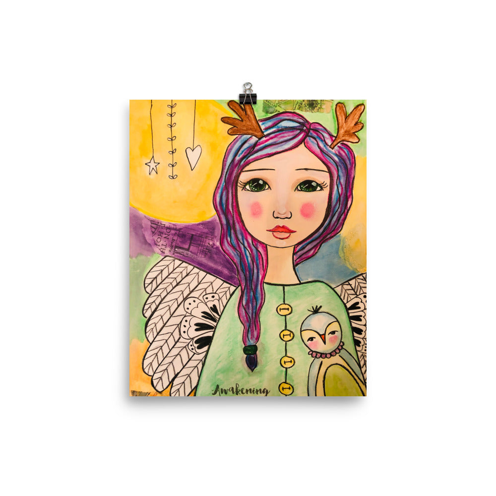 Purple Hair Angel Art Print - Jennifer Sher Art