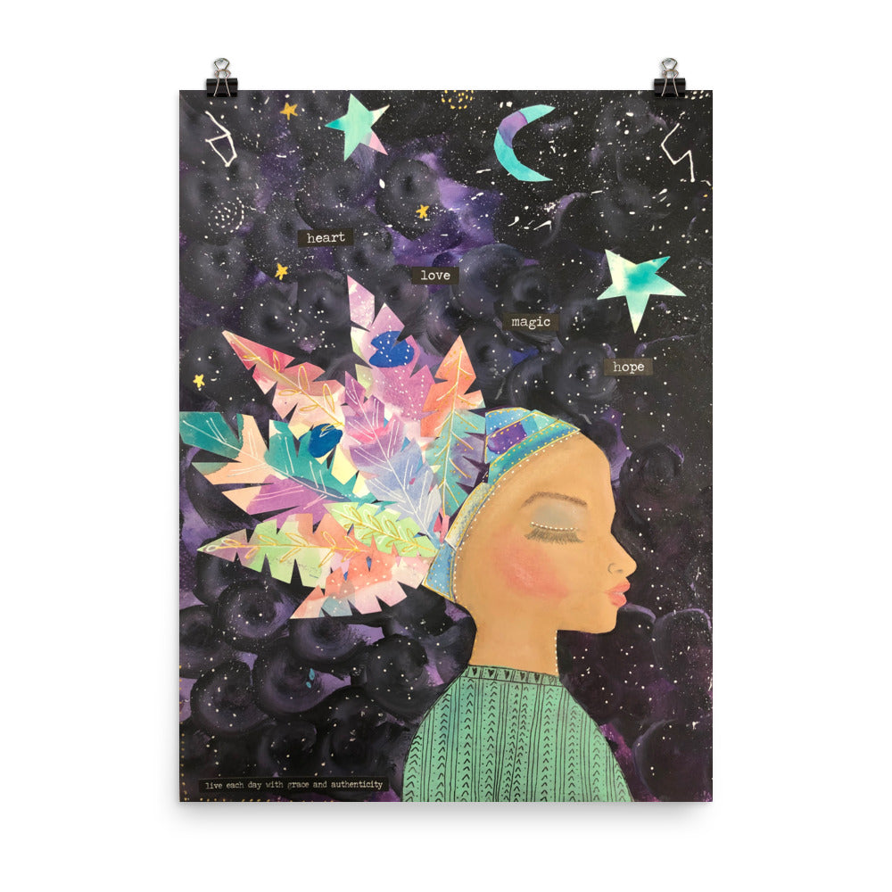 Multi-Color Feathers Art Print - Jennifer Sher Art