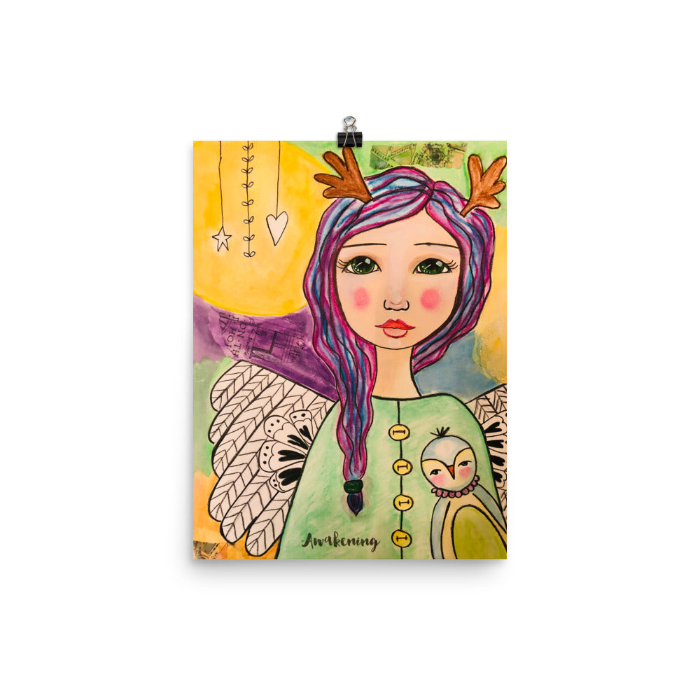 Purple Hair Angel Art Print - Jennifer Sher Art