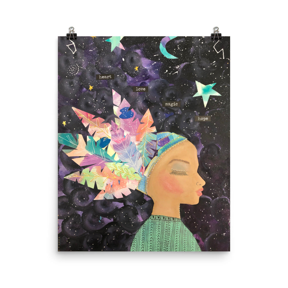 Multi-Color Feathers Art Print - Jennifer Sher Art