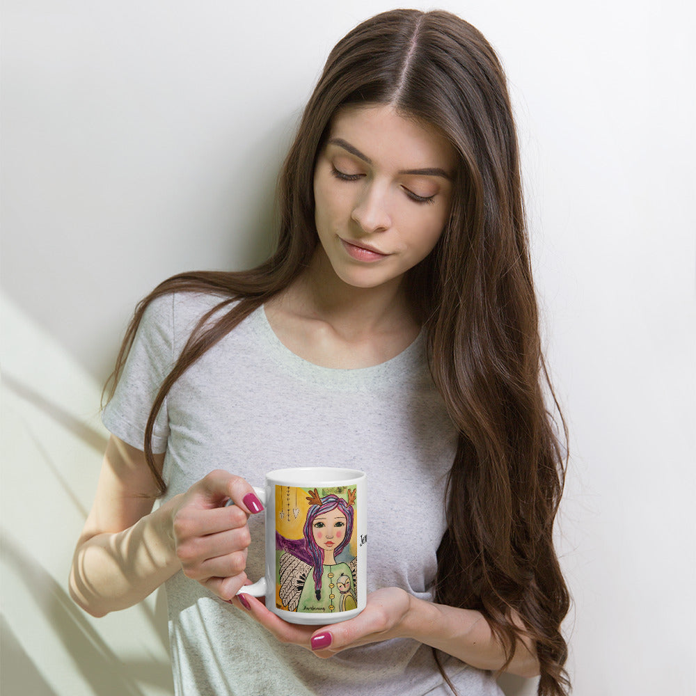 Purple Hair Angel Mug - Jennifer Sher Art